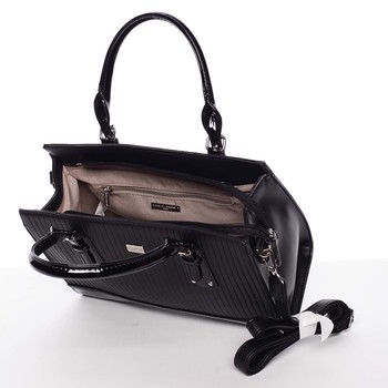 Luxusná čierna dámska prešívaná kabelka do ruky - David Jones Pannai