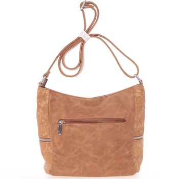 Luxusná stredná dámska crossbody kabelka hnedá - Silvia Rosa Teny