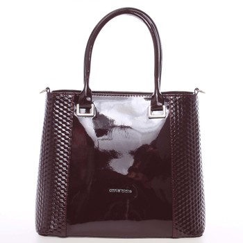 Dámska hladká vínová kabelka so vzorom - Annie Claire 7081