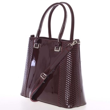 Dámska hladká vínová kabelka so vzorom - Annie Claire 7081