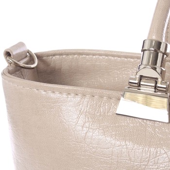 Väčšia elegantná béžová dámska kabelka - Annie Claire 4081