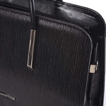 Luxusná čierna vzorovaná kabelka do ruky - Annie Claire 6000
