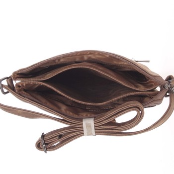 Dámska vzorovaná crossbody kabelka tmavá camel - Silvia Rosa Scylla