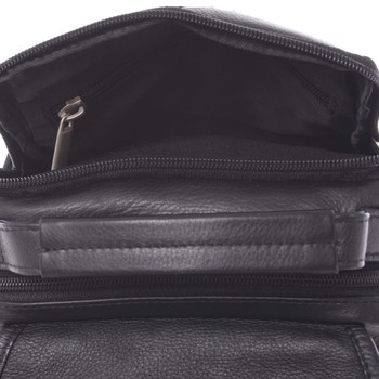 Čierna hladká kožená taška cez rameno SendiDesign Rico