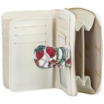 Dámska kožená peňaženka biela/kvetinová - Gregorio Elisabeth