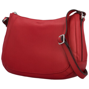 Dámska kožená kabelka cez plece tmavočervená - Hexagona Chanel