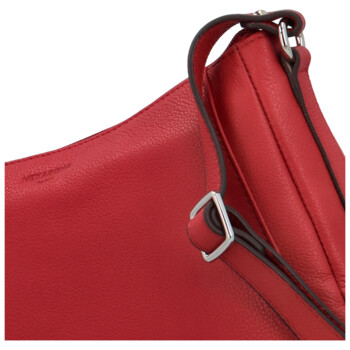 Dámska kožená kabelka cez plece tmavočervená - Hexagona Chanel