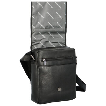 Pánska kožená taška cez rameno čierna - SendiDesign Nouwel