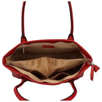 Dámska kožená kabelka cez rameno červená - Katana Peas