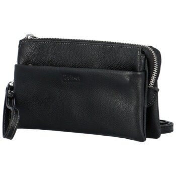 Dámska kožená crossbody kabelka čierna - Katana Isola