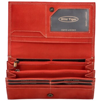 Dámska kožená peňaženka červená - Wild Tiger Chocky