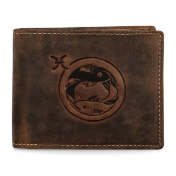 Pánska kožená peňaženka hnedá - Diviley Steig Ryby