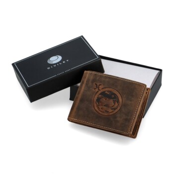 Pánska kožená peňaženka hnedá - Diviley Steig Ryby