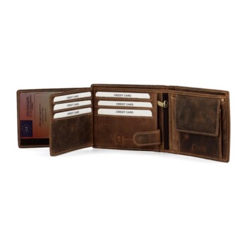 Pánska kožená peňaženka hnedá - Diviley Steig Ryby