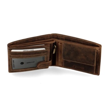 Pánska kožená peňaženka hnedá - Diviley Steig Ryby