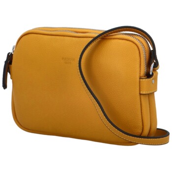 Dámska kožená crossbody kabelka žltá - Katana Prina