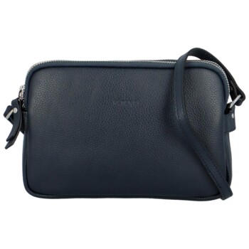 Dámska kožená crossbody kabelka tmavomodrá - Katana Prina