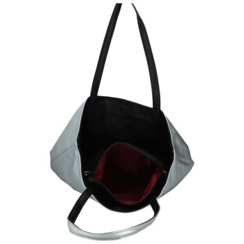 Dámska kabelka na rameno 2v1 strieborno/čierna - Herisson Hilaria