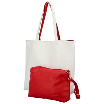 Dámska kabelka na rameno 2v1 bielo/červená - Herisson Hilaria