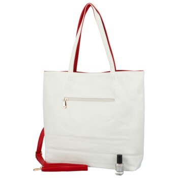 Dámska kabelka na rameno 2v1 bielo/červená - Herisson Hilaria