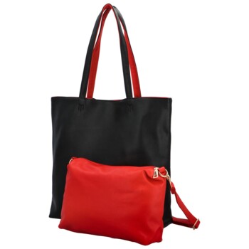 Dámska kabelka na rameno 2v1 čierno/červená - Herisson Hilaria
