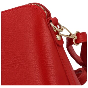 Dámska kožená crossbody kabelka červená - Delami Jeffrey
