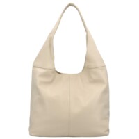 Dámska kožená kabelka na rameno krémová - Delami Zisis