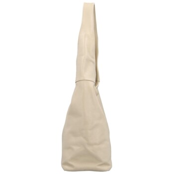 Dámska kožená kabelka na rameno krémová - Delami Zisis