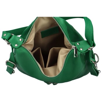 Dámsky kožený kabelko/batoh zelený - Delami Teresa