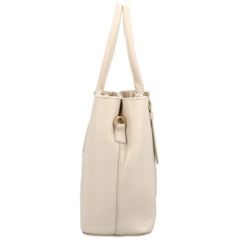 Dámska kožená kabelka do ruky béžová - Delami Solida