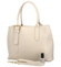 Dámska kožená kabelka do ruky béžová - Delami Solida