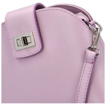 Dámska kožená crossbody kabelka fialová - Delami Brokyllon