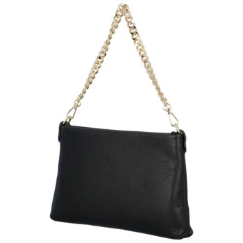 Dámska kožená crossbody kabelka čierna - Delami Madison