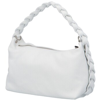Dámska kožená kabelka do ruky biela - Delami Selmega