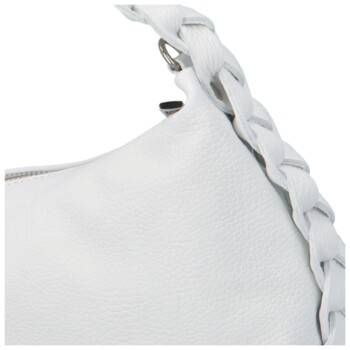 Dámska kožená kabelka do ruky biela - Delami Selmega