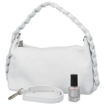 Dámska kožená kabelka do ruky biela - Delami Selmega