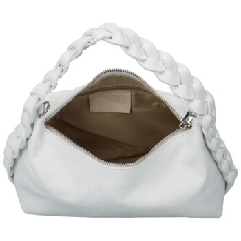 Dámska kožená kabelka do ruky biela - Delami Selmega