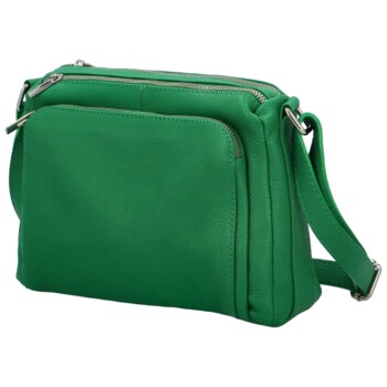 Dámska kožená crossbody kabelka zelená - Delami Bandit