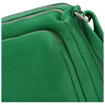 Dámska kožená crossbody kabelka zelená - Delami Bandit