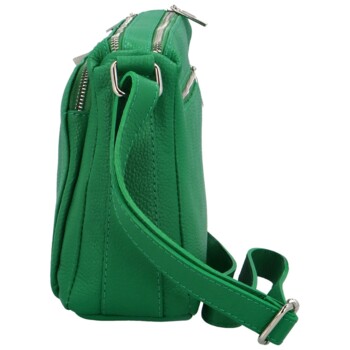 Dámska kožená crossbody kabelka zelená - Delami Bandit