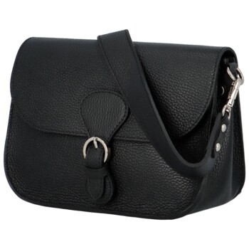 Dámska kožená crossbody kabelka čierna - Delami Wextra