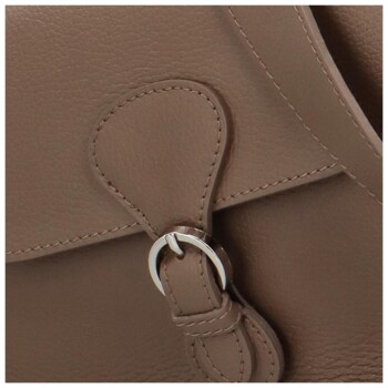 Dámska kožená crossbody kabelka taupe - Delami Wextra