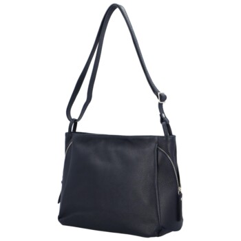 Dámska kožená crossbody kabelka tmavo modrá - Delami Carfiana