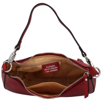 Dámska kožená crossbody kabelka červená - Katana Cloenta 