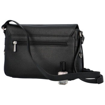 Dámska kožená crossbody kabelka čierna - Hexagona Amberis