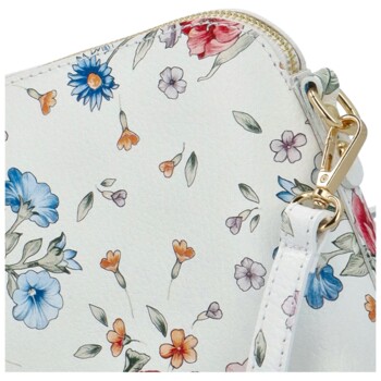 Dámska kožená crossbody kabelka biela/kvety - Delami Jedida