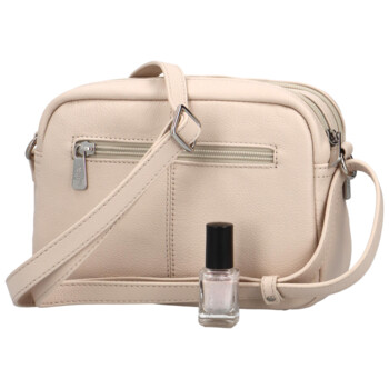 Dámska kožená crossbody kabelka svetlobéžová - Hexagona Vilia