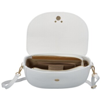 Dámska kožená crossbody kabelka biela - Delami Putax