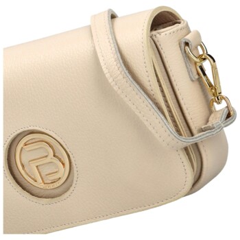 Dámska kožená crossbody kabelka krémová - Badia Marit