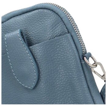 Dámska kožená crossbody kabelka džínsovo modrá - Delami Vannessa